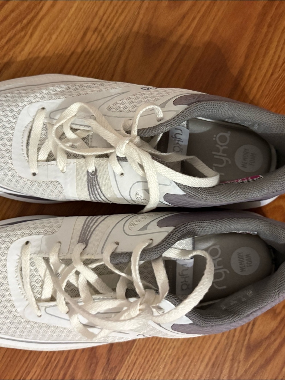 Ryka Women's White and Gray Athletic Walking Sneakers